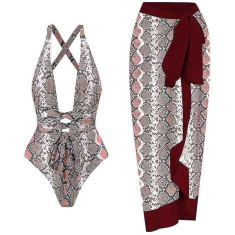 Maillot de bain une pièce vintage 2023, style conservateur, idéal pour les sources thermales. Paréo femme [Livraison gratuite] - XL - Y341 (1/5)