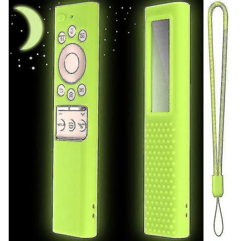 Étui de protection réutilisable pour télécommande, antidérapant et anti-poussière, compatible avec les téléviseurs intelligents Samsung HD 4K BN59. Avec dragonne et lavable. Vert lumineux. (1/5)
