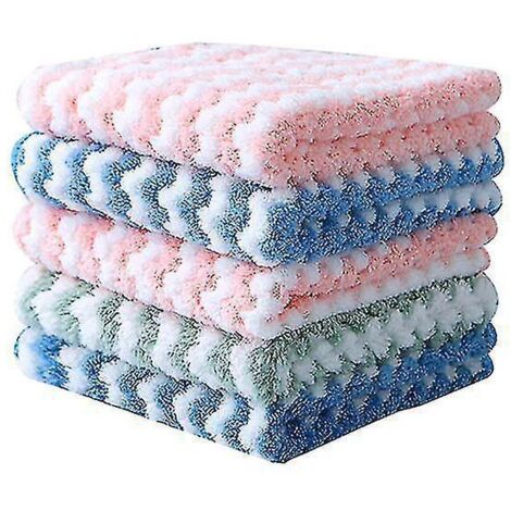 Chiffon de nettoyage en microfibre, torchons de cuisine, dimensions : 25 cm x 25 cm, torchons pour laver la vaisselle, essuie-vaisselle pour sécher la vaisselle. (1/5)