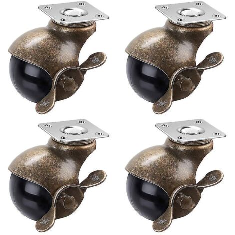 Lot de 4 roulettes robustes pour meubles, accessoires de meubles, roulettes vintage pour meubles. (1/3)