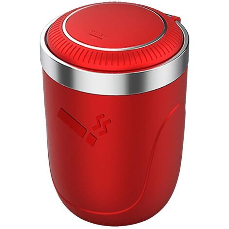 Cendrier de voiture Farf coloré avec couvercle et éclairage LED multifonction - Rouge (1/5)