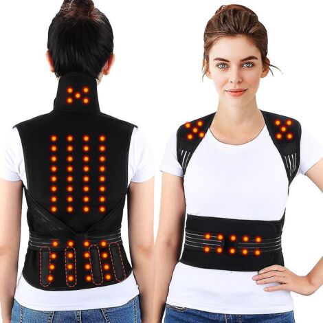 Ceinture de soutien lombaire et dorsal auto-chauffante pour thérapie magnétique et soulagement de la douleur - M (1/5)