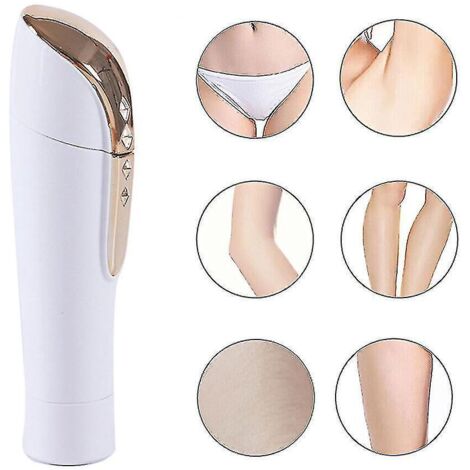 Épilateur portable indolore pour le visage, les sourcils et le corps, avec lumière intégrée et facile à nettoyer - Or (1/5)