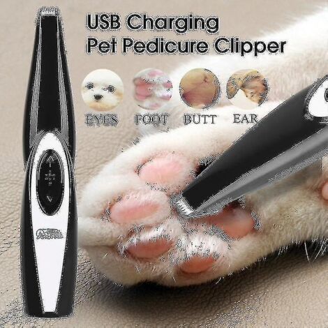 Tondeuse professionnelle pour chiens, ciseaux de croissance pour poils de pattes, tondeuse rechargeable USB pour poils des fesses, des oreilles et des yeux. (1/5)