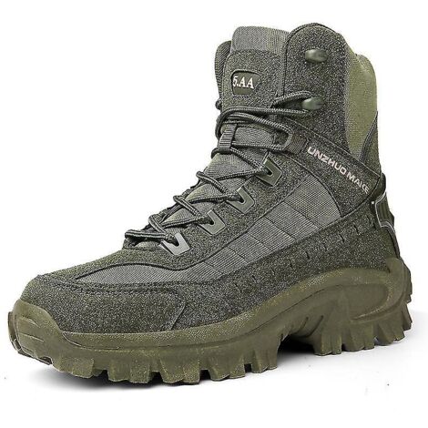 Bottes militaires Kideng pour hommes, bottes de combat, chaussures tactiques, chaussures de sécurité pour le travail, B21-44-Vert (1/5)