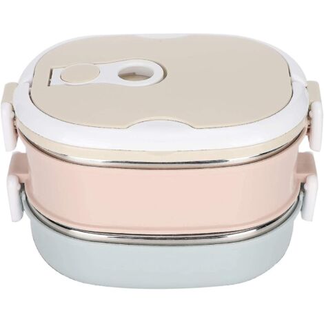 Boîte à lunch Bento isotherme en acier inoxydable, 2 compartiments de 1800 ml, idéale pour les enfants, les adultes et les étudiants. Garde les aliments au chaud. (1/5)