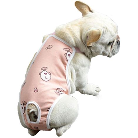 Culotte hygiénique pour animaux de compagnie, short menstruel ajustable, couche lavable pour chien, culotte physiologique pour animaux de compagnie d'intérieur - M - Rose (1/5)