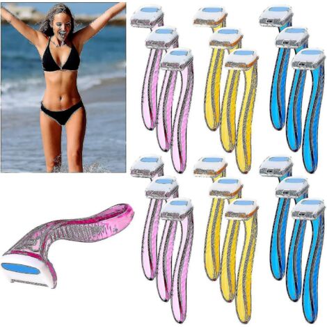 18 pièces Rasoir pour femme Tondeuse bikini Accessoires de voyage durables Rasoirs pour femmes Rasoir Épilation des poils pubiens Rasoir de beauté en T pour le corps cosmétique T-- (1/5)