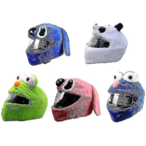 Ensemble de casque de moto universel style animal de dessin animé, housse de protection Ruikalucky-vert- (1/4)