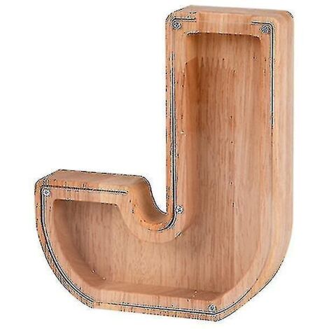Tirelire en bois alphabet en forme de cochon, tirelire pour enfants - J (1/5)
