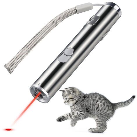 Jouet pour animaux de compagnie rechargeable par USB : pointeur laser pour l'entraînement des chats avec lampe torche LED de haute qualité.