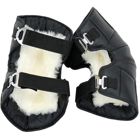 Genouillères de moto, orthèses de genouillères coupe-vent, protection des jambes, genouillères d'hiver pour la conduite de moto et de vélo, 1 paire noire -- (1/5)