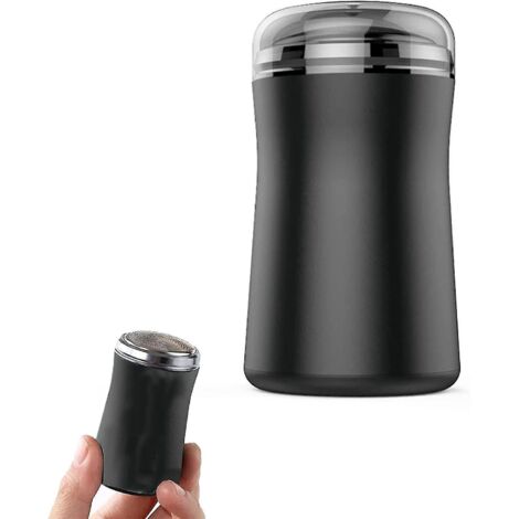 Rasoir électrique portable Mini-shave, rasoir électrique lavable Mini-shave, rasoir rotatif de poche pour homme - Noir (1/5)