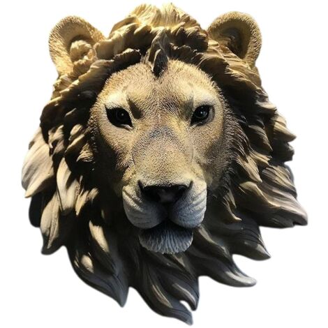 Sculpture murale décorative tête d'animal 1/2/3, statue en résine, art suspendu - lion, grand format, 1 pièce (1/5)