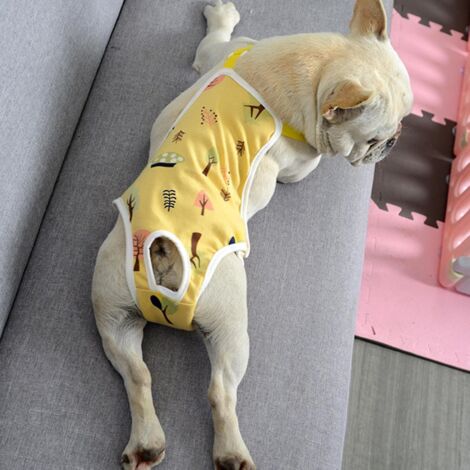 Culotte hygiénique pour animaux de compagnie, short menstruel ajustable, couche hygiénique lavable pour chien, culotte physiologique pour animaux de compagnie pour l'intérieur - M - Jaune (1/3)