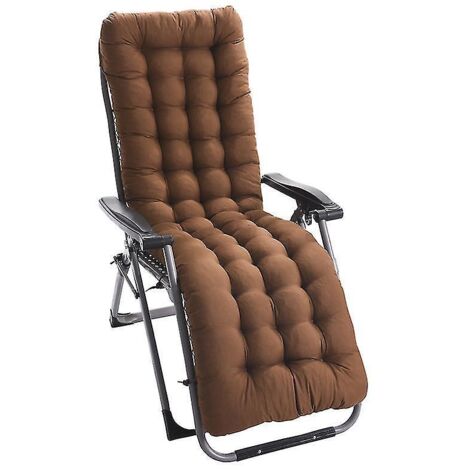 Coussin de rechange pour chaise longue de jardin, tapis de siège pour fauteuil inclinable, 125 x 48 x 8 cm, marron (1/5)