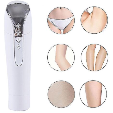 Épilateur portable indolore pour le visage, les sourcils et le corps, avec lumière intégrée et facile à nettoyer - Blanc (1/5)