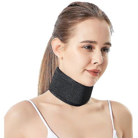 Collier cervical respirant pour soulager la douleur et la pression sur la colonne vertébrale - L (1 pièce - noir) (1/5)