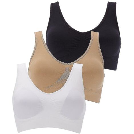 Lot de 3 (tm) - Soutien-gorge confort ultime. Soutien sans coutures, confort sport - XL - Multicolore (1/5)