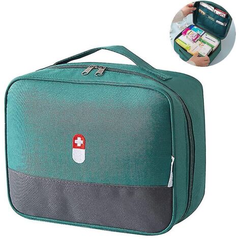 Trousse de premiers secours zippée, organiseur de médicaments, pochette d'urgence vide -- (1/5)
