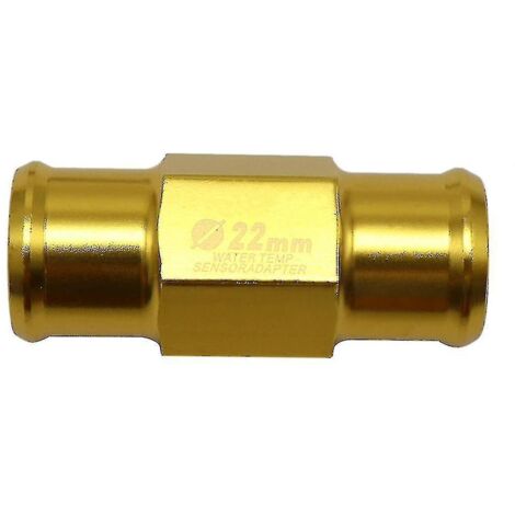 Adaptateur de tuyau universel pour capteur de température d'eau de moto 18/22 mm avec 2 colliers de serrage - 22 - Doré (1/4)