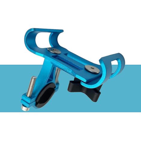 Support de téléphone pour vélo, anneau rotatif à 360° en alliage d'aluminium, antidérapant, compatible avec GPS, iPhone et Samsung - Bleu (1/5)