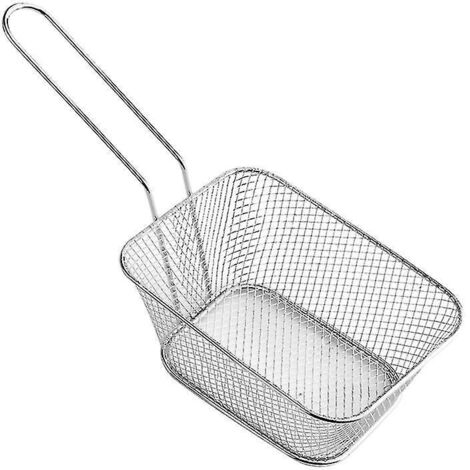 Panier à frites, seau à snacks, panier de rangement pour poulet frit, panier à friture, passoire à huile, vaisselle créative, récipient - J - Grand - Argenté (1/5)