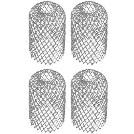 Lot de 4 grilles de protection de gouttière en acier inoxydable à mailles fines, pratiques pour la descente de gouttière extérieure. (1/5)