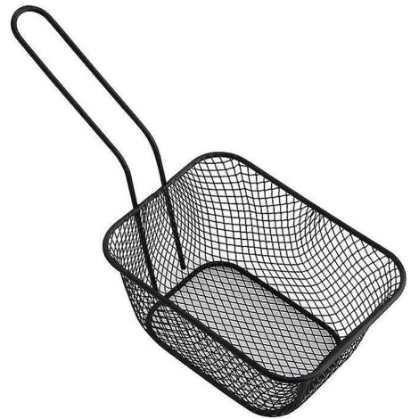 Panier à frites, seau à snacks, panier de rangement pour poulet frit, panier à friture, passoire à huile, vaisselle créative, récipient - J - Grand - Noir (1/5)