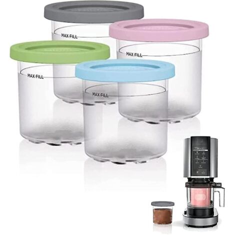 Pots à glace de rechange avec couvercles pour sorbetières Ninja Creami, compatibles avec les modèles NC301, NC300 et NC299AMZ (vert). (1/5)