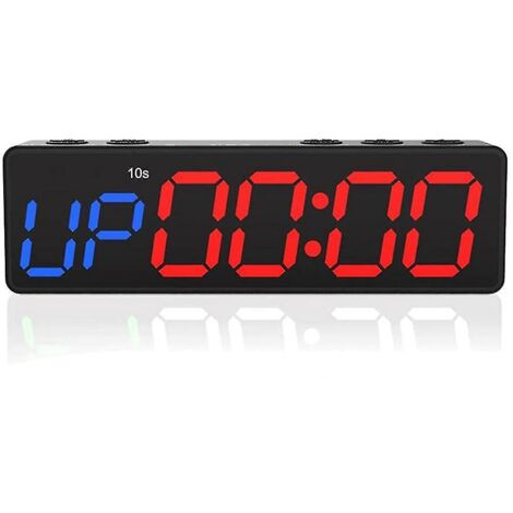 Minuteur d'entraînement portable avec piles, mini minuteur de gym avec aimant intégré pour salle de sport à domicile, programmable. (1/5)
