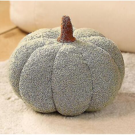 Coussin citrouille en peluche décoratif, peluche citrouille d'Halloween, coussin 3D en forme de citrouille pour la décoration intérieure - 28 cm - Vert clair (1/5)