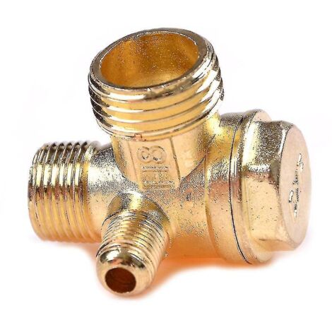 Outil de raccordement de clapet anti-retour fileté mâle en laiton à 3 ports pour compresseur d'air Hfmqv-- (1/5)