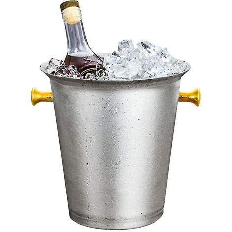 Seau à champagne avec poignées de transport, seau à glace en acier inoxydable pour les fêtes. (1/5)