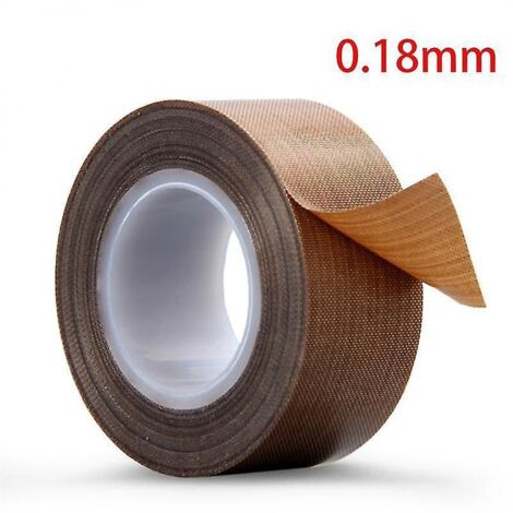 Ruban adhésif isolant thermique haute résistance à 300 °C (0,18 mm x 50 mm) en PTFE, pour machines de scellage et d'isolation thermique. (1/5)