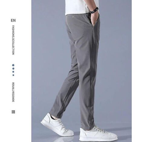 Pantalon de golf homme à séchage rapide, long et confortable, avec poches - Taille 28 - Gris clair (1/4)