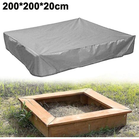 Bâche imperméable pour bac à sable, bâche pour bac à sable, bâche pour bac à sable pour jouets - 200 x 200 x 20 cm - Gris (1/5)