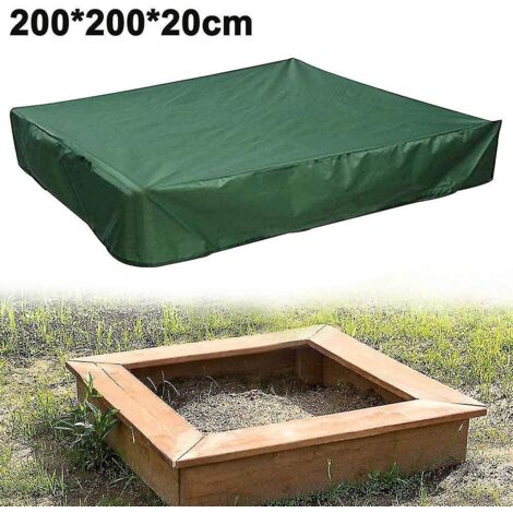 Bâche imperméable pour bac à sable, bâche pour bac à sable, bâche pour bac à sable pour jouets - 200 x 200 x 20 cm - Vert (1/5)