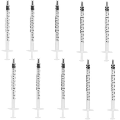 Lot de 10 seringues en plastique de 1 ml, seringues doseuses sans aiguille, seringues stériles réutilisables de 1 ml pour colostrum à usage scientifique. (1/5)