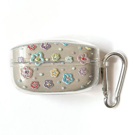 Étui de protection transparent en TPU antichoc pour écouteurs Bluetooth Sony WF-1000XM4 - Motif fleurs colorées (1/4)