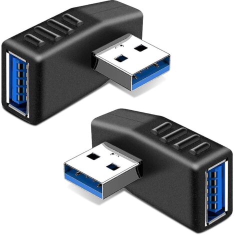 2 adaptateurs USB 3.0 coudés, connecteurs USB coudés (1/4)