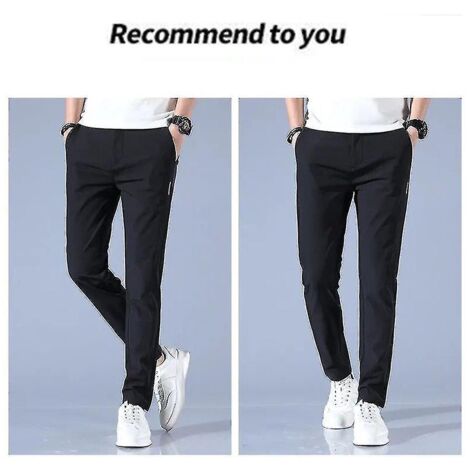 Pantalon de golf homme à séchage rapide, long et confortable, avec poches - Taille 31 - Gris clair (1/4)