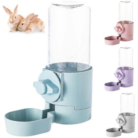Bouteille d'eau pour lapin (500 ml), bouteille d'eau anti-goutte pour cobaye, distributeur d'eau automatique pour hamster, 1 pièce (d-) - bleu (1/5)