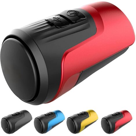 Klaxon de vélo électrique, 100-125 dB, sonnette électronique, 4 modes sonores, batterie rechargeable USB, klaxon antivol en silicone étanche à haut volume - Rouge (1/4)