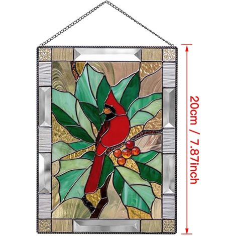 Décorations en vitrail représentant un colibri, oiseaux, pour les amoureux des oiseaux, 19,8 cm (7,8 pouces) - Kaki (1/3)