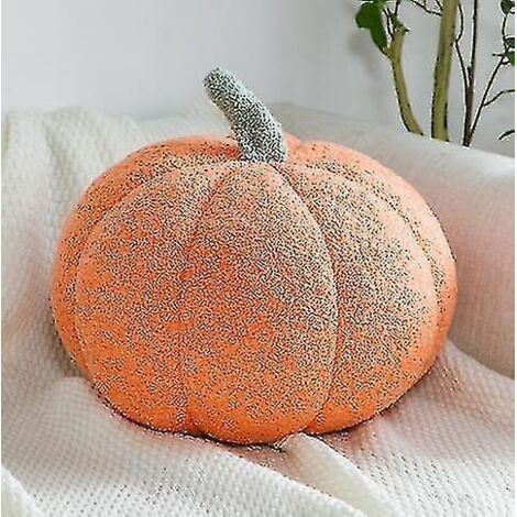 Coussin citrouille en peluche décoratif, peluche citrouille d'Halloween, coussin citrouille 3D pour la décoration intérieure - 20 cm - Orange (1/5)