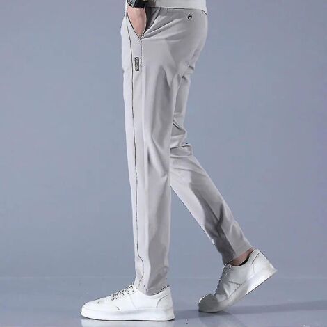 Pantalon de golf homme à séchage rapide, long et confortable, avec poches - Taille 38 - Gris clair (1/4)