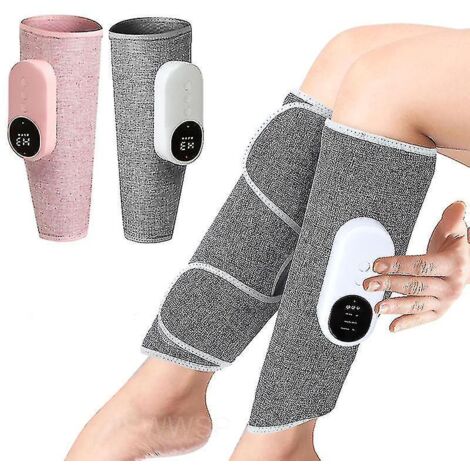 Appareil de massage des jambes par compression d'air, chauffage et vibrations pour soulager les douleurs musculaires et la fatigue des mollets et des bras - 1 paire rose (1/5)