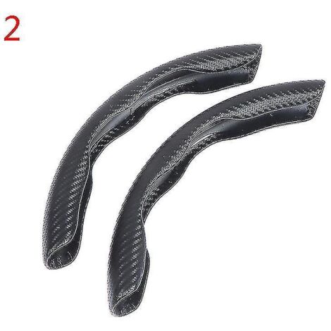 Housse de volant antidérapante 15 pouces pour voiture (2 pièces), rouge, en fibre de carbone et noire. (1/5)