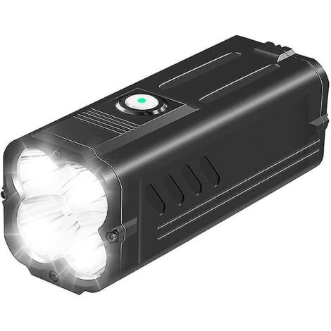 Lampe torche LED ultra-puissante M20 de 6000 lumens, lampe torche tactique rechargeable étanche IP44, 6 modes pour le camping, la randonnée et les urgences (intégrée 1040-- (1/5)